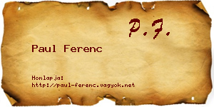 Paul Ferenc névjegykártya